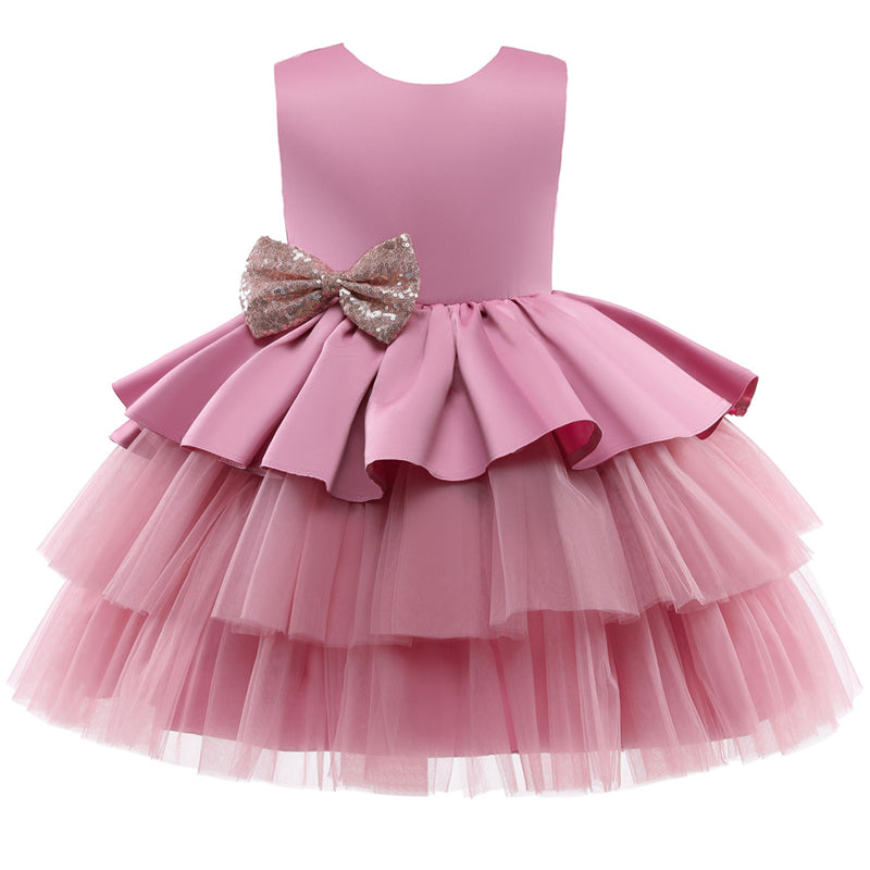 Girls Kids Summer Sleeveless Wedding Sequin Bow Children Lace Smash Tutu Princess Dress The Clothing Company Sydney