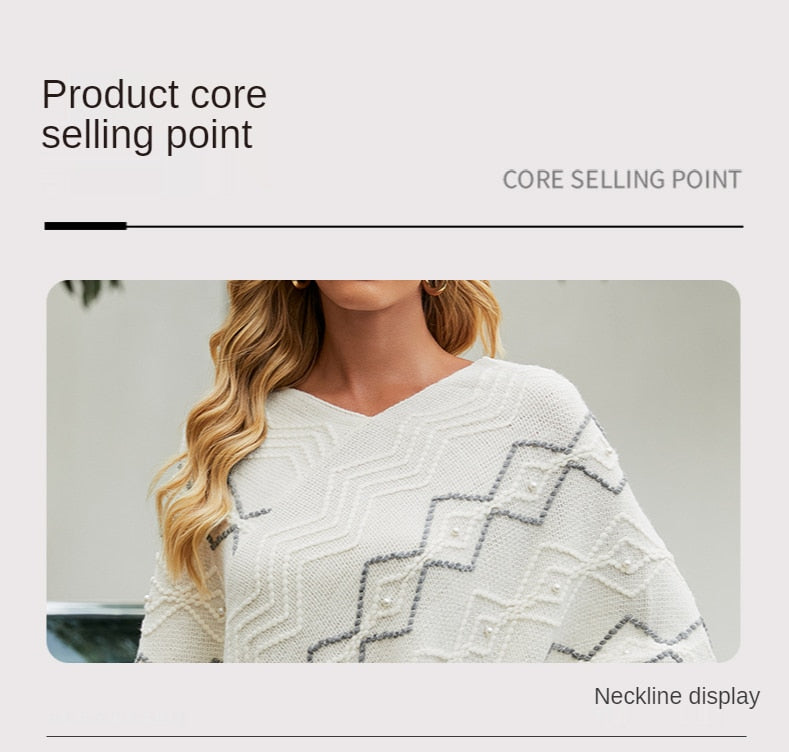 Autumn Winter Sweaters Poncho Knitting Capes Cloak Sweater V-Neck Irregular Hem Tassels Coat Striped Knitted Pullover The Clothing Company Sydney