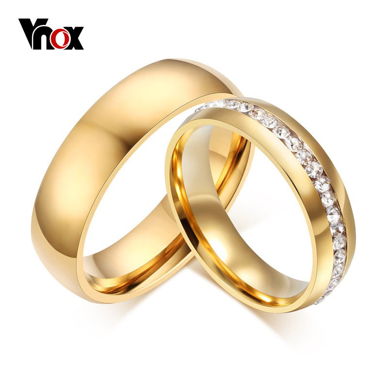 Gold Color Wedding Bands Women Men Stainless Steel Engagement Couple Anniversary Rings The Clothing Company Sydney