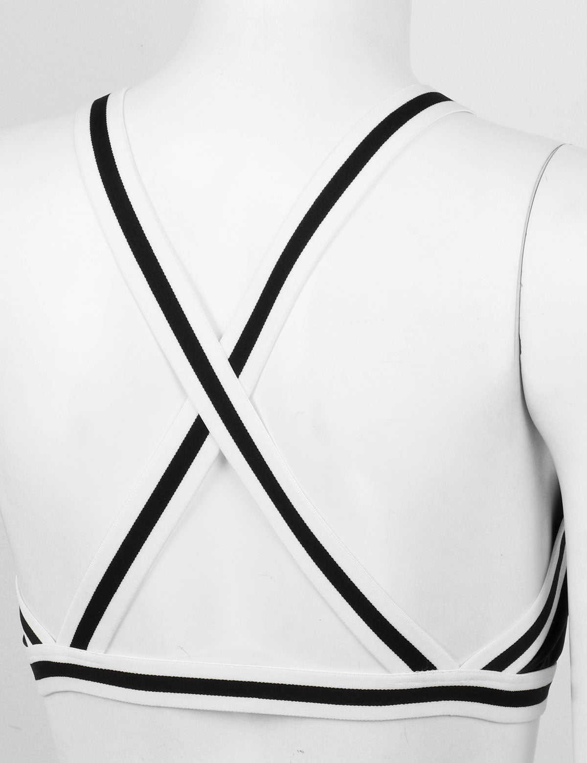 2 Piece Cheerleader Costume Cosplay Elastic Striped Shoulder Straps Back Cross Crop Top with High Waist Pleated Skirt The Clothing Company Sydney