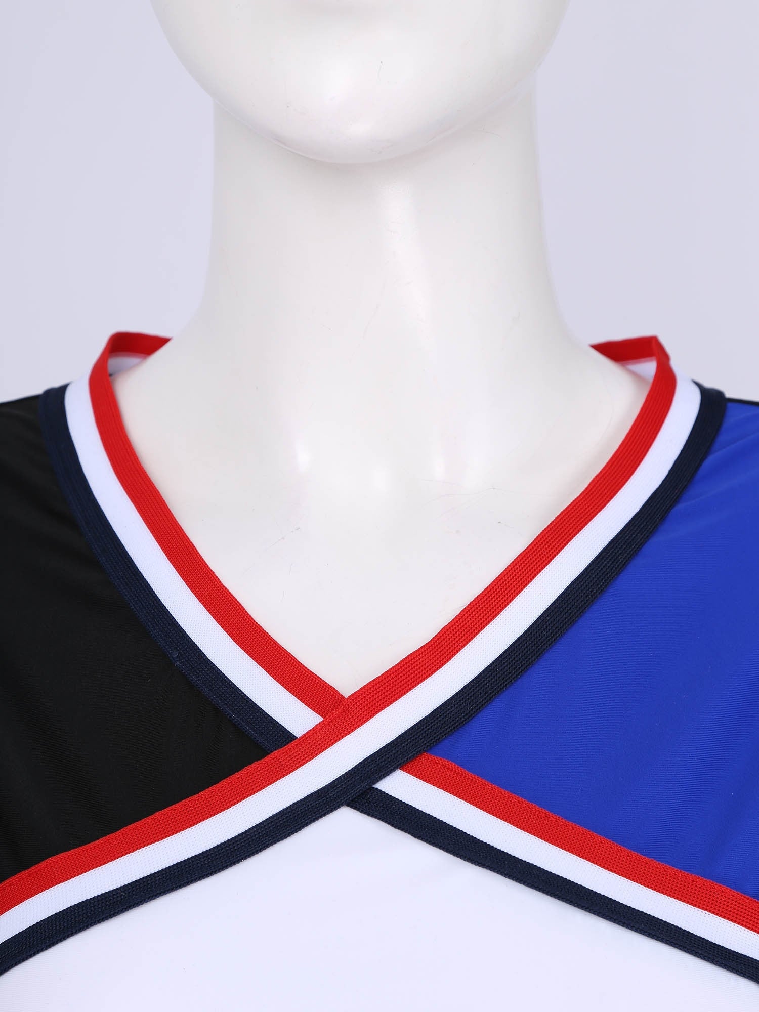 2 Piece Cheerleader Costume Cosplay Elastic Striped Shoulder Straps Back Cross Crop Top with High Waist Pleated Skirt The Clothing Company Sydney