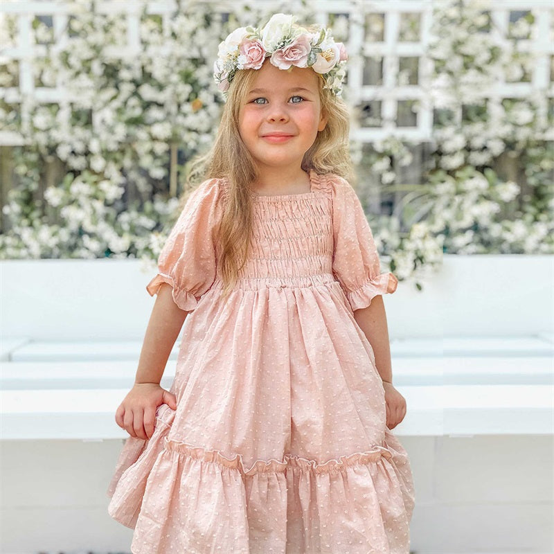 Girls Princess Kids Summer Fairy Puff Short Sleeve Elegant Birthday Party Ball Gown Dress The Clothing Company Sydney