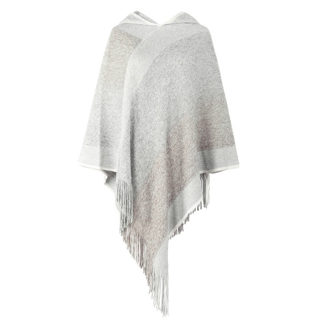 Autumn Winter Sweaters Poncho Knitting Capes Cloak Sweater V-Neck Irregular Hem Tassels Coat Knitted Pullover The Clothing Company Sydney