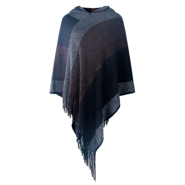 Autumn Winter Sweaters Poncho Knitting Capes Cloak Sweater V-Neck Irregular Hem Tassels Coat Knitted Pullover The Clothing Company Sydney