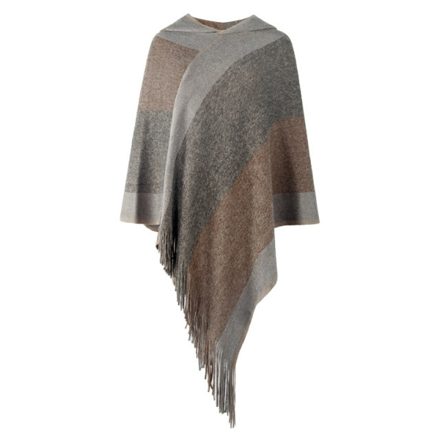 Autumn Winter Sweaters Poncho Knitting Capes Cloak Sweater V-Neck Irregular Hem Tassels Coat Knitted Pullover The Clothing Company Sydney