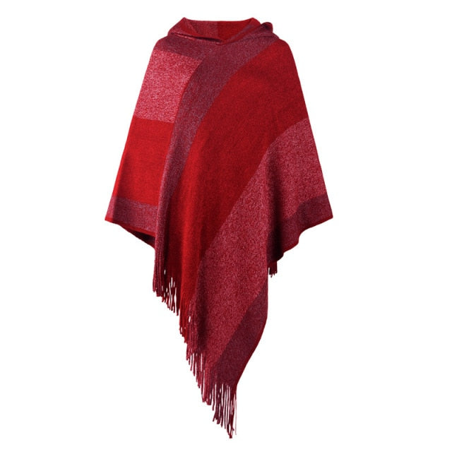 Autumn Winter Sweaters Poncho Knitting Capes Cloak Sweater V-Neck Irregular Hem Tassels Coat Knitted Pullover The Clothing Company Sydney