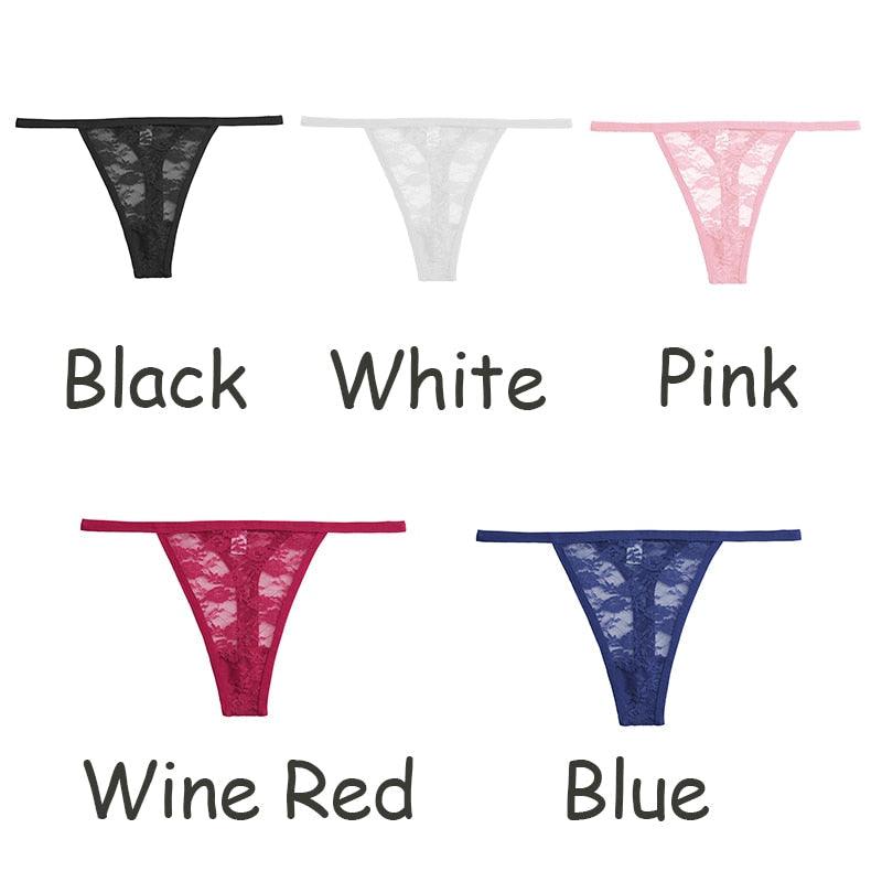2 pack Floral Thongs Lace G-String Low Waist Panties Underwear Hollow Out T-Back Transparent Briefs The Clothing Company Sydney