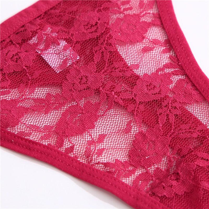2 pack Floral Thongs Lace G-String Low Waist Panties Underwear Hollow Out T-Back Transparent Briefs The Clothing Company Sydney