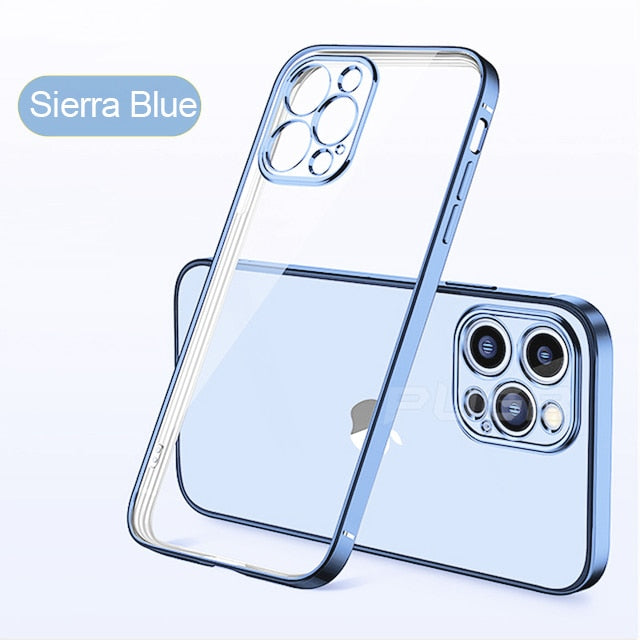 Luxury Transparent Plating Case for iPhone 13 12 11 Pro Max Mini X XS XR SE 2020 8 7 Plus Silicone Shockproof Clear Phone Cover The Clothing Company Sydney