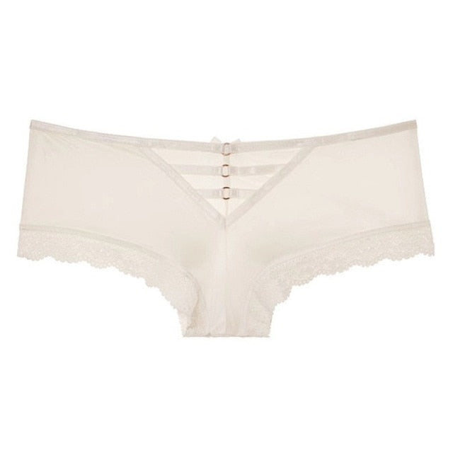 Cross Straps Breathable Hollow Out Lingerie Soft Silk Seamless Panties Low-Waist Briefs Underwear The Clothing Company Sydney
