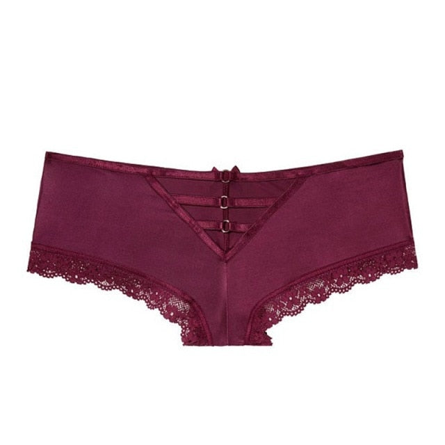 Cross Straps Breathable Hollow Out Lingerie Soft Silk Seamless Panties Low-Waist Briefs Underwear The Clothing Company Sydney