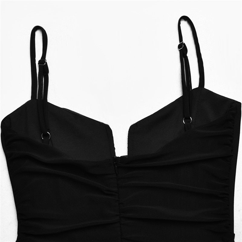 Spaghetti Strap Ruched Spring Slim Elegant Clubwear Solid Sleeveless Backless Sheath Dress The Clothing Company Sydney