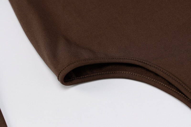 Solid mini one shoulder long sleeve turtleneck bodycon slit streetwear party elegant Dress The Clothing Company Sydney