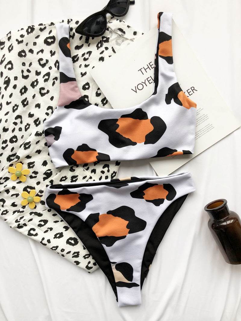 2 Piece Cow Print Bikini Cut Out Push Up Swimsuit Brazilian Summer Bathing Suit High Waist Swimwear The Clothing Company Sydney