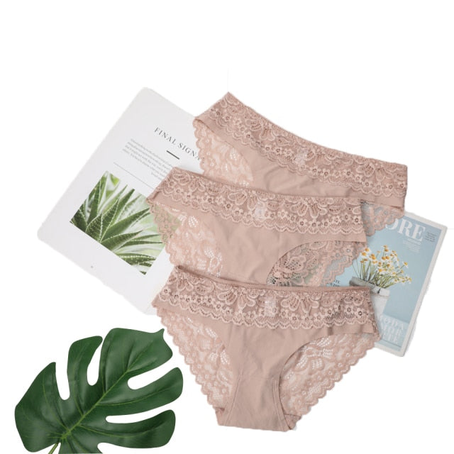 3 Pack Lace Underwear Panties Set Intimate Lingerie Cotton Briefs Transparent Undies The Clothing Company Sydney