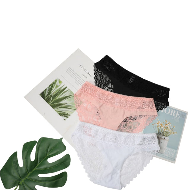 3 Pack Lace Underwear Panties Set Intimate Lingerie Cotton Briefs Transparent Undies The Clothing Company Sydney