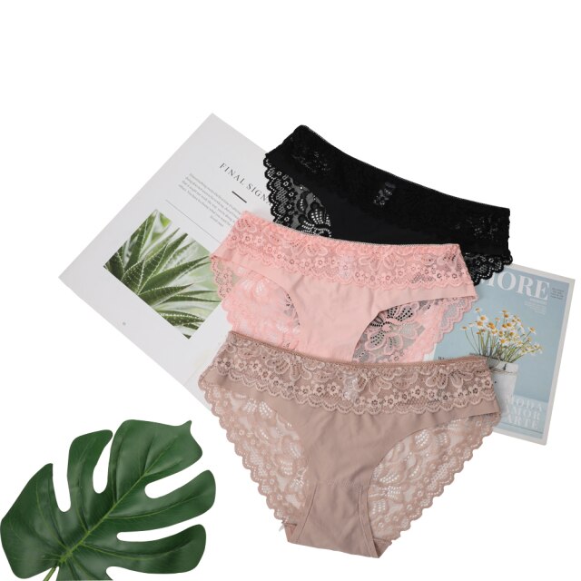 3 Pack Lace Underwear Panties Set Intimate Lingerie Cotton Briefs Transparent Undies The Clothing Company Sydney