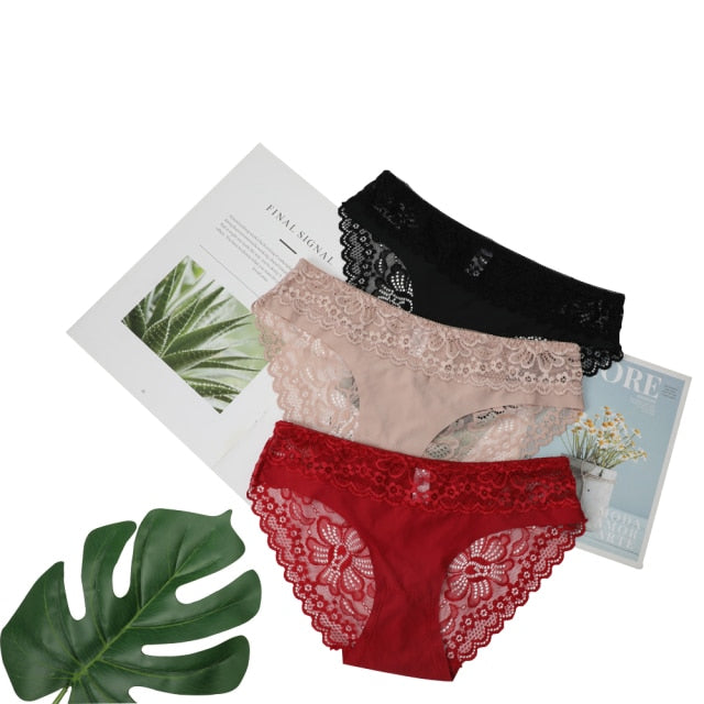3 Pack Lace Underwear Panties Set Intimate Lingerie Cotton Briefs Transparent Undies The Clothing Company Sydney