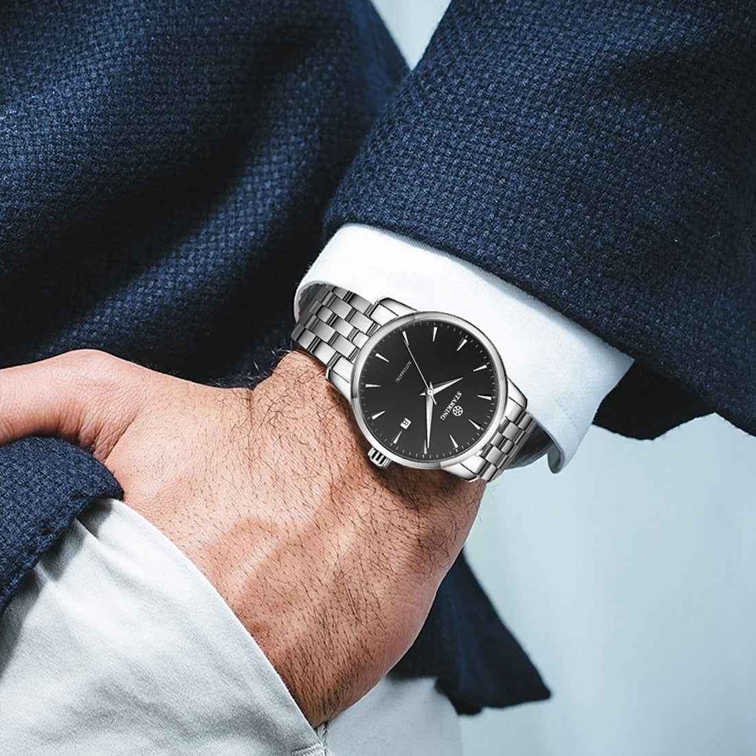 Men's Business Watch 40mm 5Bar Mechanical Watch Simple Sapphire  Ultra Thin Mechanical Watch The Clothing Company Sydney