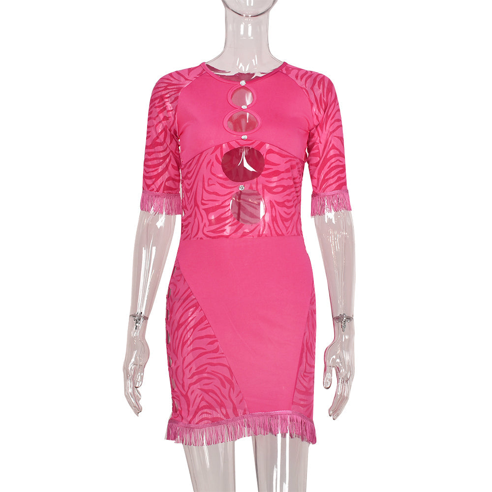 Cut Out Zebra Mesh Transparent Mini Beach Holiday Party Club Bodycon Pencil Dress The Clothing Company Sydney