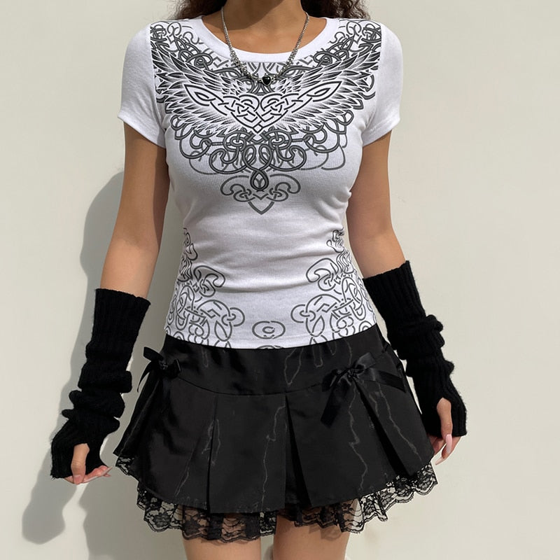 Streetwear Grunge Fairycore Y2K Print Graphic Tee T shirt Retro Dark Academia Crop Tops The Clothing Company Sydney