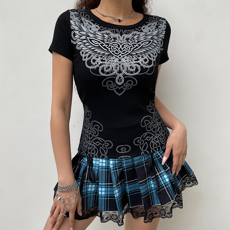 Streetwear Grunge Fairycore Y2K Print Graphic Tee T shirt Retro Dark Academia Crop Tops The Clothing Company Sydney