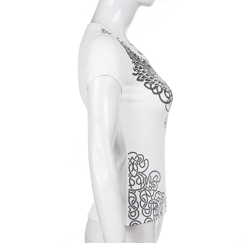 Streetwear Grunge Fairycore Y2K Print Graphic Tee T shirt Retro Dark Academia Crop Tops The Clothing Company Sydney