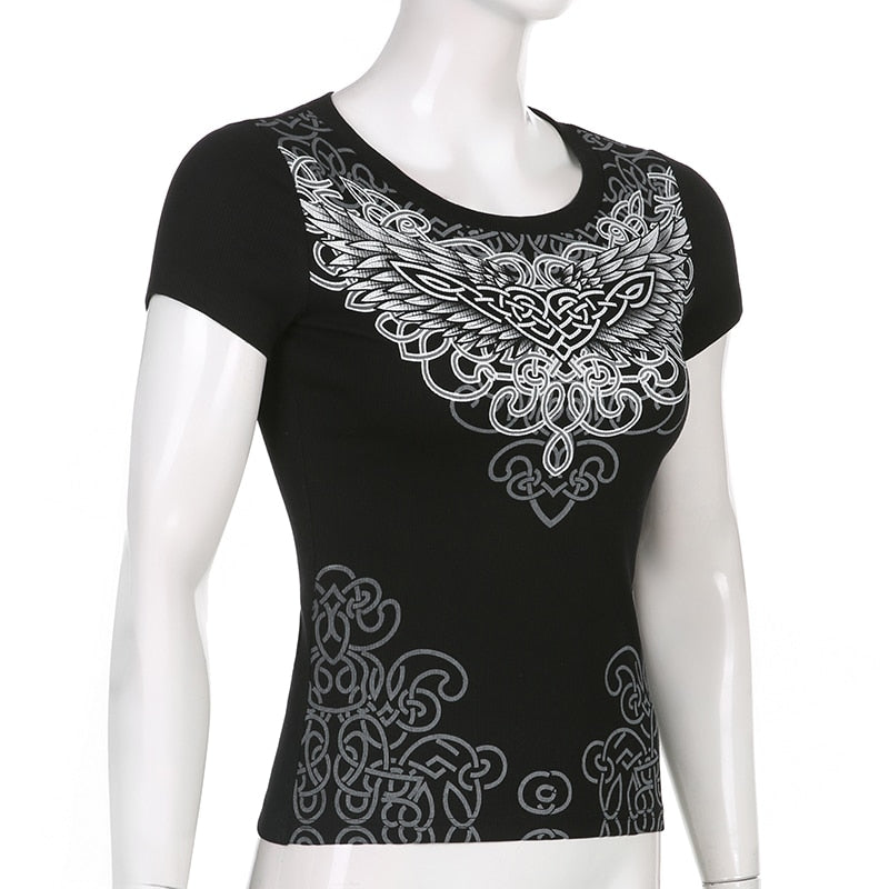 Streetwear Grunge Fairycore Y2K Print Graphic Tee T shirt Retro Dark Academia Crop Tops The Clothing Company Sydney