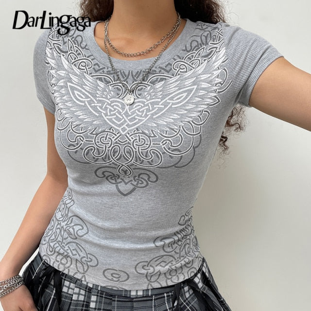 Streetwear Grunge Fairycore Y2K Print Graphic Tee T shirt Retro Dark Academia Crop Tops The Clothing Company Sydney