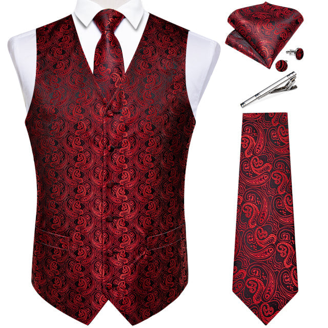 Mens Suit Vest Waistcoat Formal Wedding Groom Sleeveless Vest Hanky Necktie Set The Clothing Company Sydney