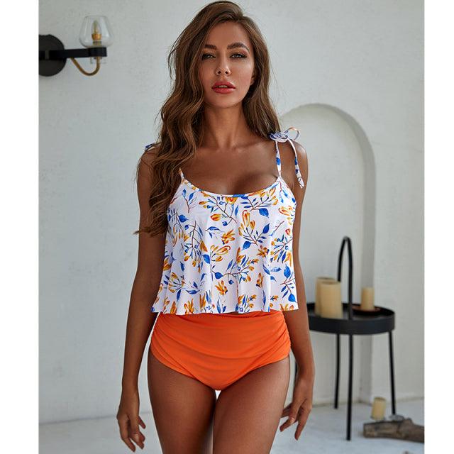 2 Piece High Waist Swimwear Ruffle Swimsuit Vintage Retro Bikini Set Plus Size Bathing Suits Summer Beachwear The Clothing Company Sydney