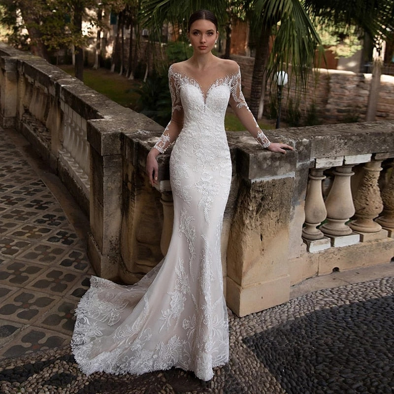 Charming Champagne Mermaid Sweetheart Appliques Train Lace Bridal Gown Corset Robe Custom Made Wedding Dresses The Clothing Company Sydney
