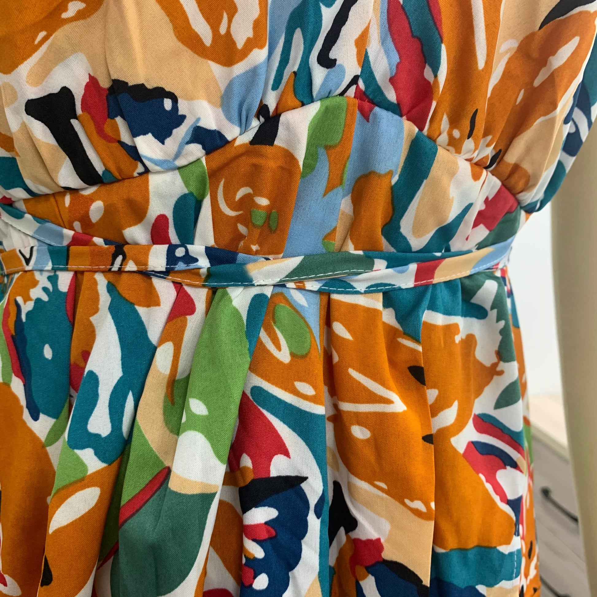 Holiday print straps backless summer party High waist lace up split maxi V-neck beach Dress The Clothing Company Sydney