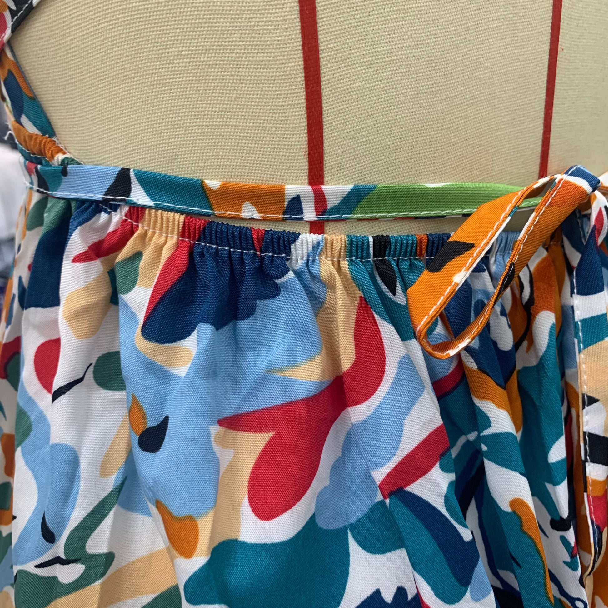 Holiday print straps backless summer party High waist lace up split maxi V-neck beach Dress The Clothing Company Sydney