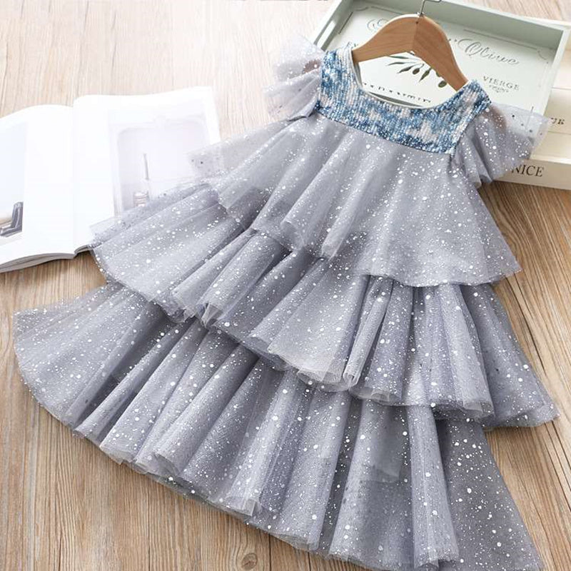 Girls Princess Kids Summer Fairy Puff Short Sleeve Elegant Birthday Party Ball Gown Dress The Clothing Company Sydney