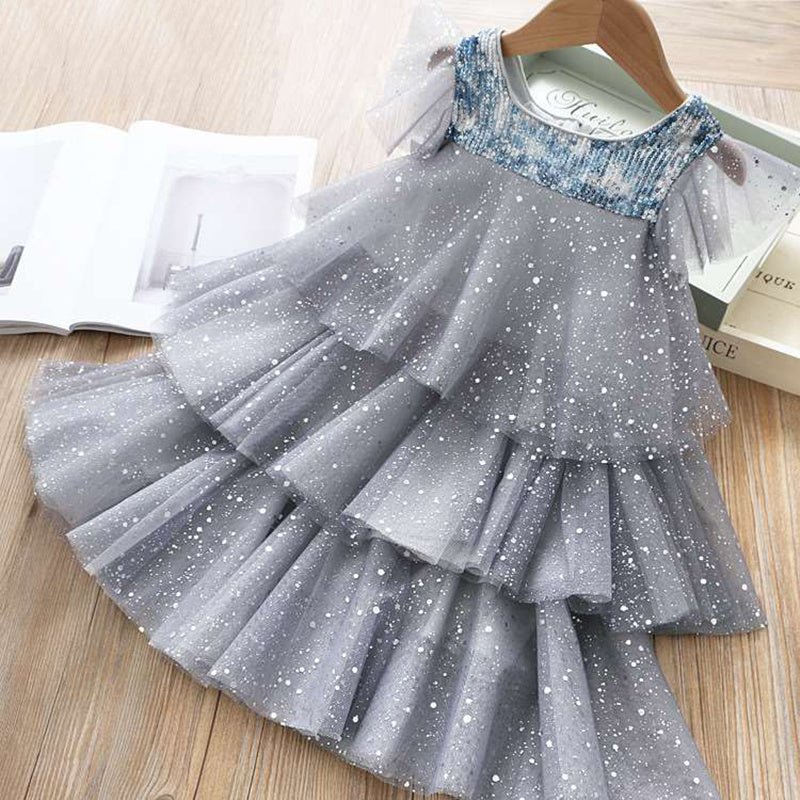Girls Princess Kids Summer Fairy Puff Short Sleeve Elegant Birthday Party Ball Gown Dress The Clothing Company Sydney