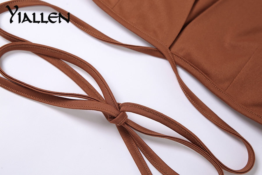 Summer  V Neck Long Sleeve Lace Up Short Top And High Waist Mini Skirt Sexy Street Two Piece Set The Clothing Company Sydney