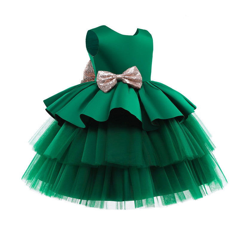 Girls Kids Summer Sleeveless Wedding Sequin Bow Children Lace Smash Tutu Princess Dress The Clothing Company Sydney