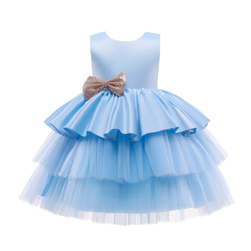 Girls Kids Summer Sleeveless Wedding Sequin Bow Children Lace Smash Tutu Princess Dress The Clothing Company Sydney