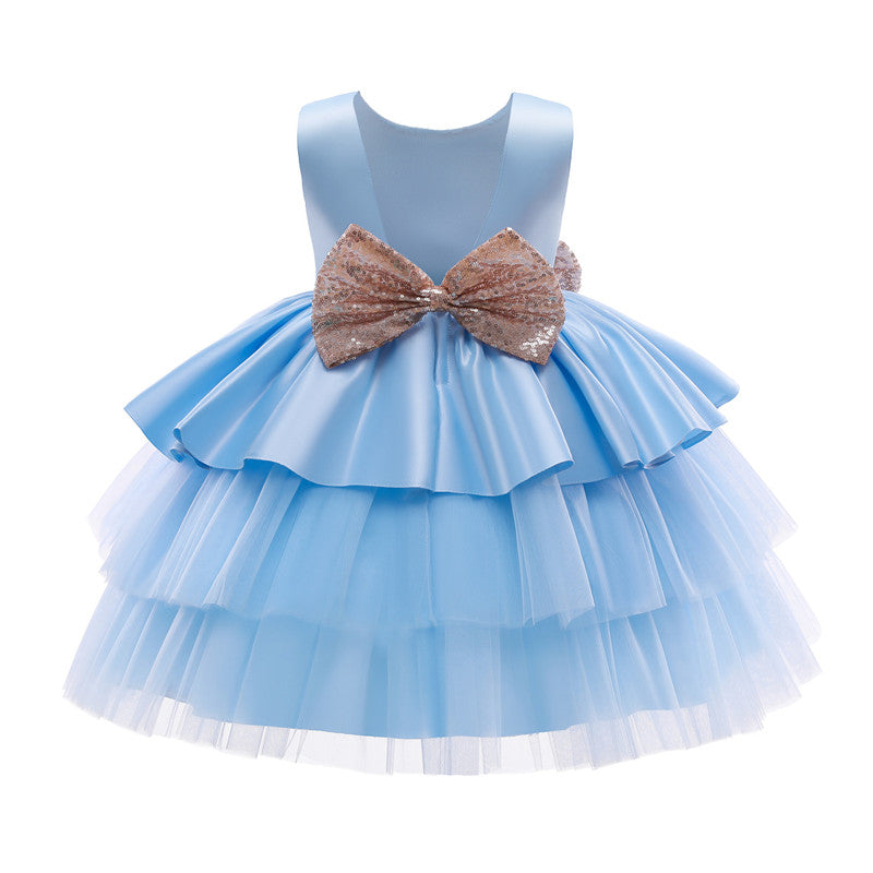 Girls Kids Summer Sleeveless Wedding Sequin Bow Children Lace Smash Tutu Princess Dress The Clothing Company Sydney