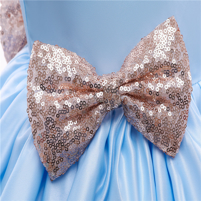 Girls Kids Summer Sleeveless Wedding Sequin Bow Children Lace Smash Tutu Princess Dress The Clothing Company Sydney