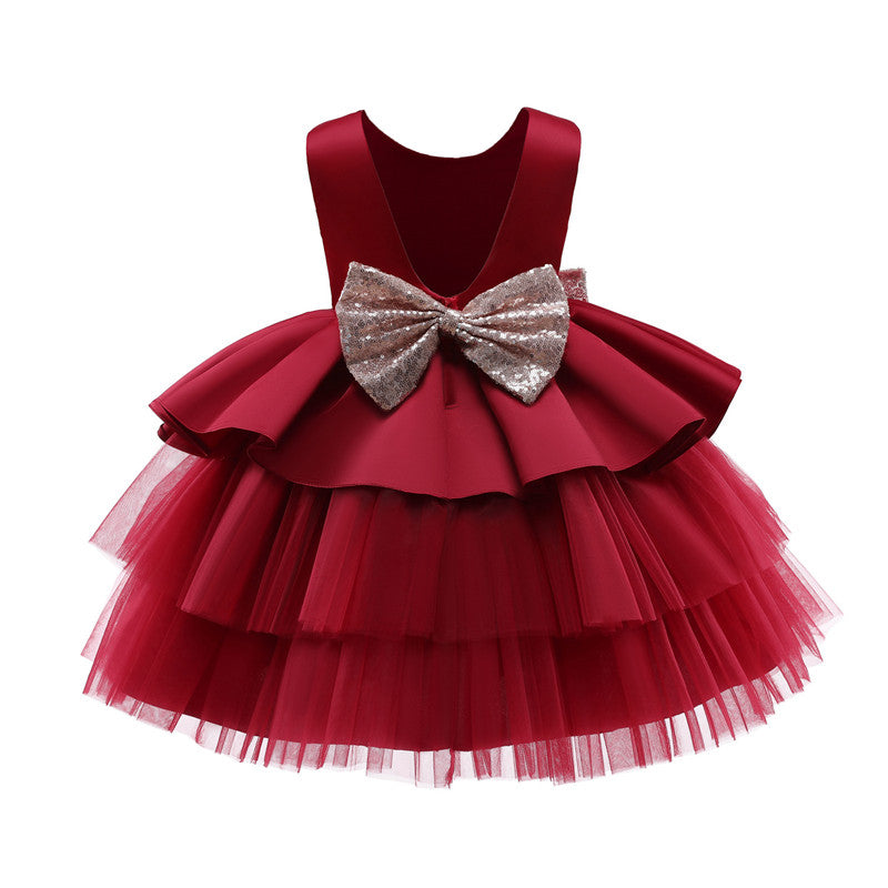 Girls Kids Summer Sleeveless Wedding Sequin Bow Children Lace Smash Tutu Princess Dress The Clothing Company Sydney
