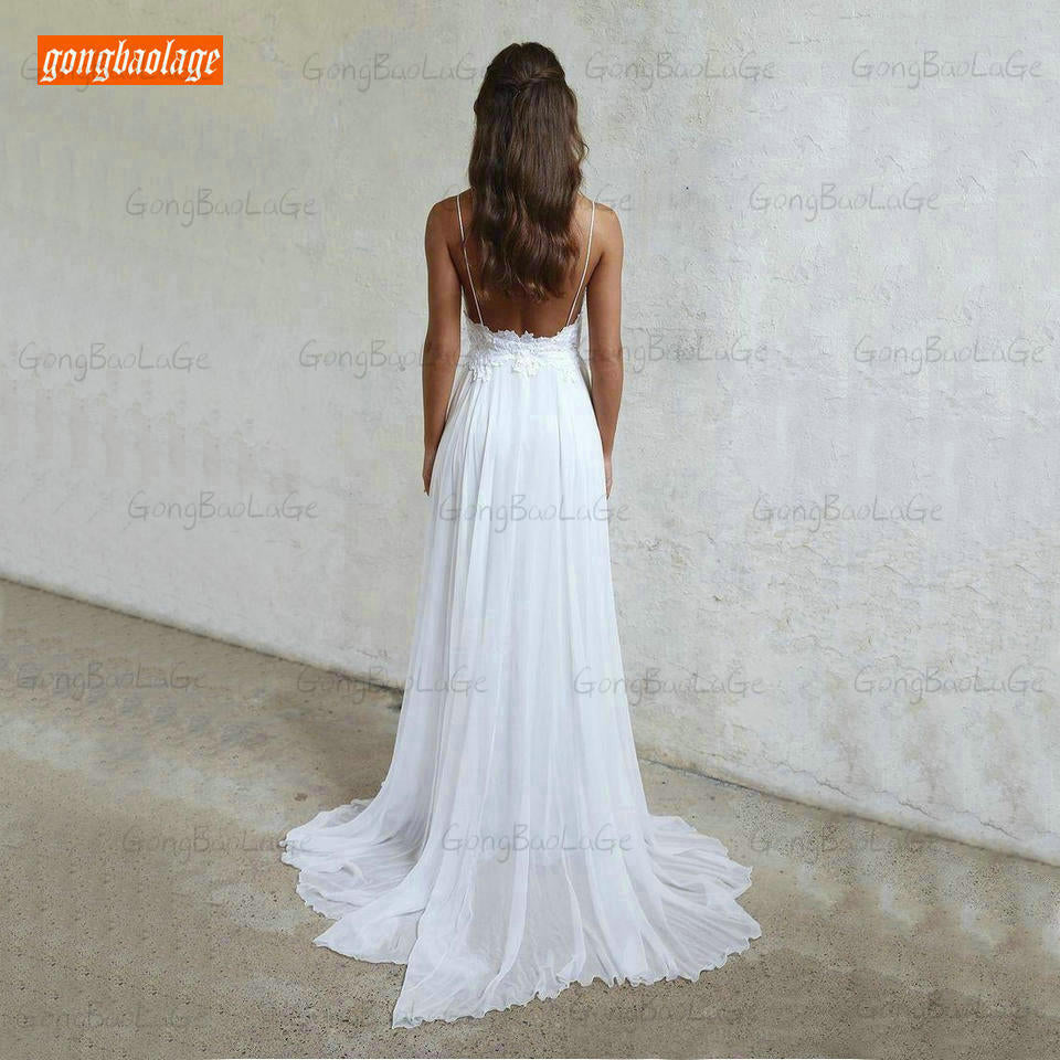 Bohemian White Wedding Gowns Ivory Wedding  Sweetheart Chiffon Rural Bridal Dresses The Clothing Company Sydney