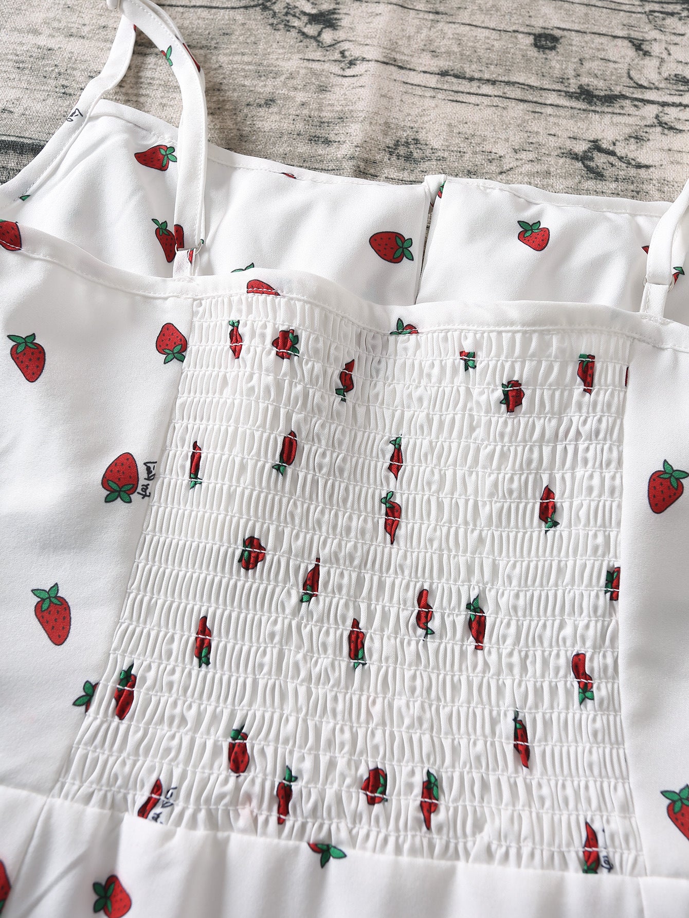 Strawberry Print White Chiffon Spaghetti Strap Vintage Boho Summer Beach Maxi Dress Sleeveless Sundress The Clothing Company Sydney