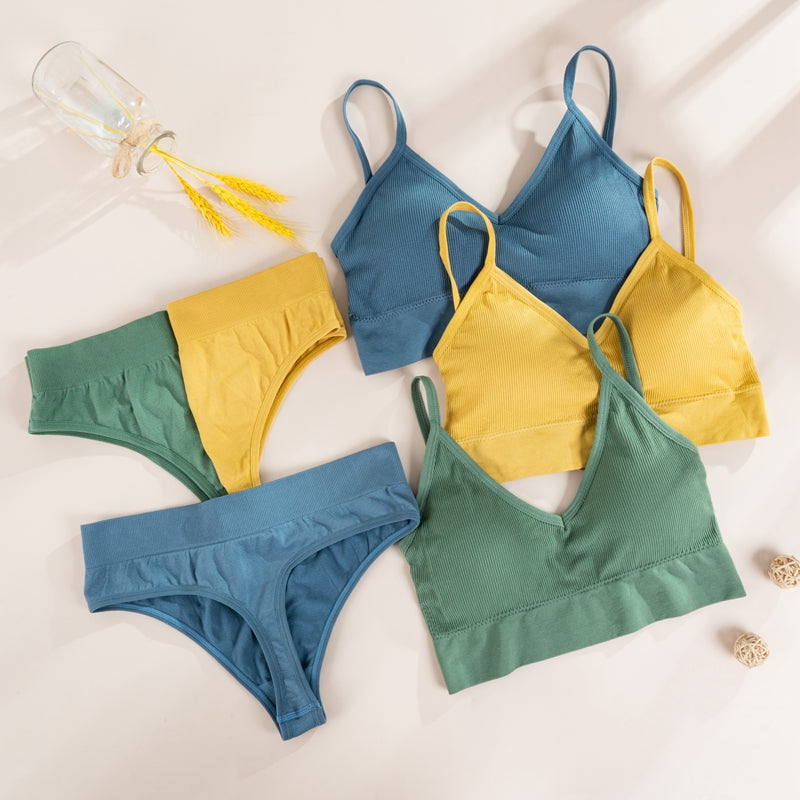 Bra Panties G-String Push Up Bra Crop Top Seamless Underwear Active Bra Thong Lingerie Set The Clothing Company Sydney