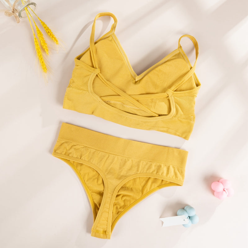 Bra Panties G-String Push Up Bra Crop Top Seamless Underwear Active Bra Thong Lingerie Set The Clothing Company Sydney