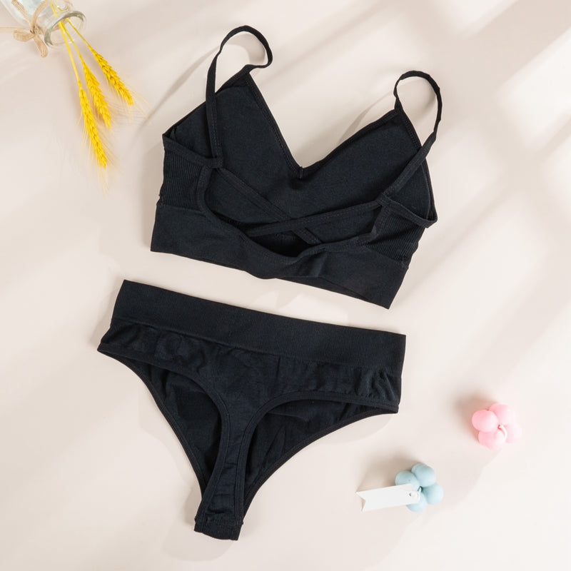 Bra Panties G-String Push Up Bra Crop Top Seamless Underwear Active Bra Thong Lingerie Set The Clothing Company Sydney