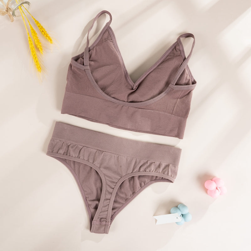 Bra Panties G-String Push Up Bra Crop Top Seamless Underwear Active Bra Thong Lingerie Set The Clothing Company Sydney