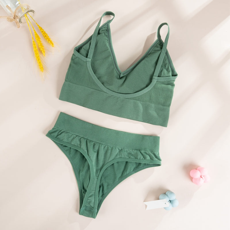 Bra Panties G-String Push Up Bra Crop Top Seamless Underwear Active Bra Thong Lingerie Set The Clothing Company Sydney