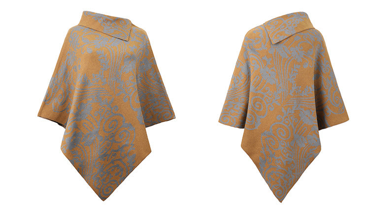 Autumn Winter Print Sweater Oversized Turtleneck Jumper Knitwear Vintage Cape Batwing Sleeve Poncho Pullover The Clothing Company Sydney